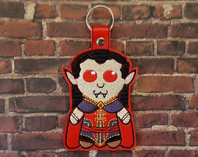 Chibi Vampire Lord Strahd von Zarovich Embroidered Keychain - Adorable Darkness