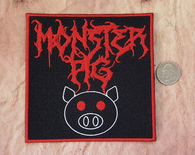 Monster Pig Band Patch Fully Embroidered, Horror Podcast Badge, MAG Cosplay, TMA Eldritch Patches, The Flesh Fear Entity Patch