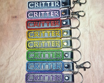 Embroidered Critter Key Fob, DnD Keychain, Dungeons and Dragons Bag Clip, Magic Item Accessory, Perfect Gift for Witch or Wizard