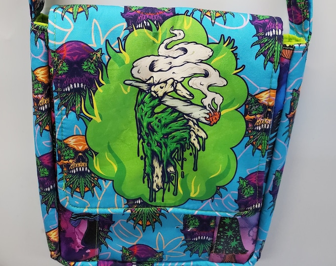 Zombie Hand Joint Crossbody Bag, Stoner Purse, Perfect for pothead GF, psychedelic Bag, You can put your weed in that.