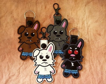 Cute Chibi Werewolf Embroidered Keychains - Howling with Adorable Charm