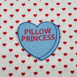 Pillow Princess Candy Heart Patch, Valentine Emblem, Crude Candy Symbol, Fully Embroidered Heart Morale Patch