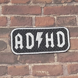 ADHD Patch, Classic Rock,  Neurodivergent Label, Autism and ADHD Awareness, Mental Health Badge