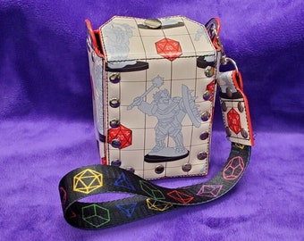 Faux Leather DND themed Deck or Dice Box, High Quality TCG/TTRPG Accessory, Perfect Gift for Trading Card or Tabletop Gamers