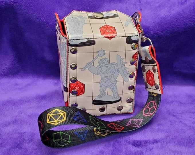 Faux Leather DND themed Deck or Dice Box, High Quality TCG/TTRPG Accessory, Perfect Gift for Trading Card or Tabletop Gamers