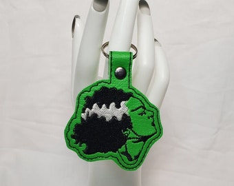 Beloved of Franky Keychain, Reanimated Queen Keyfob, Wicked Witch Key Fob, Bog Witch Accessory, Horror Movie Dangle, Halloween Gift for Goth