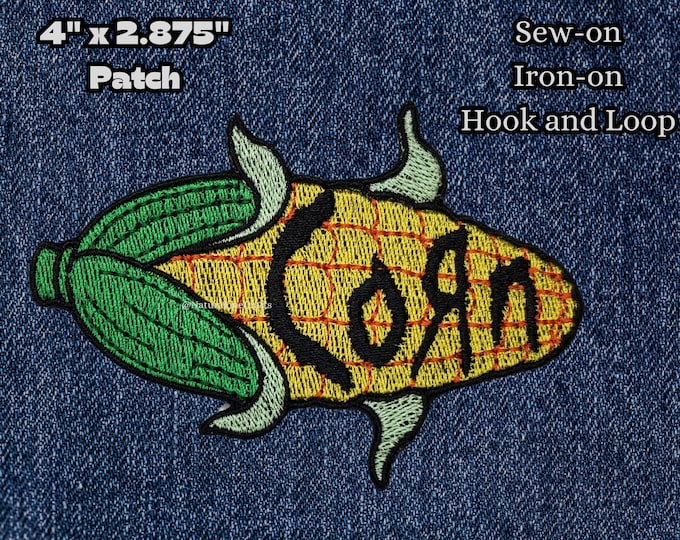 Corn Band Patch, 100% Embroidered  NuMetal Parody Badge, Perfect for Battle Vest or Jacket