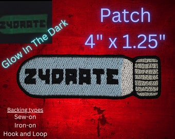 Zydrate Glow in the Dark Fully Embroidered Patch, Genetic Company Badge, Gothic Opera Label, Cult Hit Musical Halloween Patch
