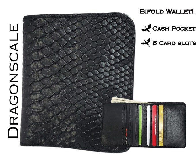 Dragon Scale, Snake skin Billfold wallet, Gift for DND