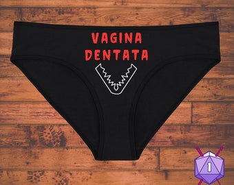 Vagina Dentata Teeth Horror Movie Underwear, Gothic Dainty & Dangerous Panties, Great Halloween Lingerie, Multiple Sizes Available Small-3XL