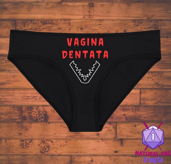 Vagina Dentata Teeth Horror Movie Underwear, Gothic Dainty & Dangerous Panties, Great Halloween Lingerie, Multiple Sizes Available Small-3XL