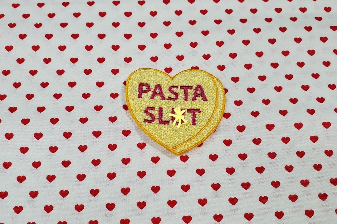 Pasta Slt Candy Heart Patch, Valentine Emblem, Crude Candy Symbol