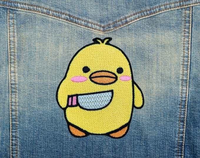 Duck Knife Patch, Cute Fully Embroidered Patch, Manufactured in USA