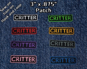 Critter Name Label Morale Patch Embroidered Felt