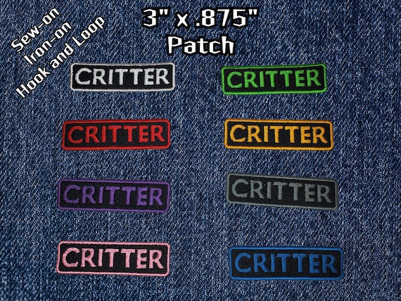 Critter Name Label Morale Patch Embroidered Felt