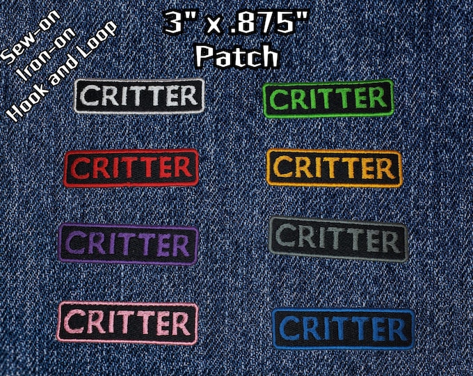 Critter Name Label Morale Patch Embroidered Felt