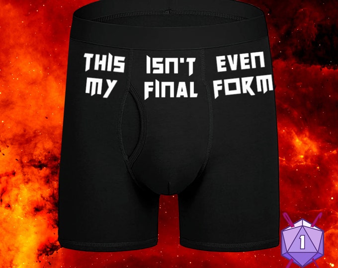 Final Form Nerdy Anime Underwear, Dirty and Dashing Boxers, Show Your Partner Your True Power Level, Sizes Available From Small-6XL