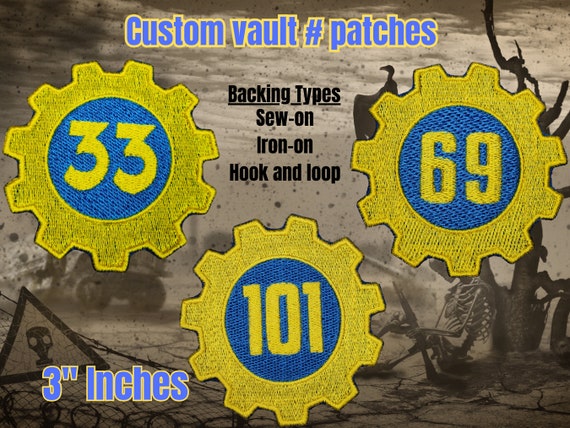 Customizable Vault Patch - Fully Embroidered for Video Game Biker Badges - Sci-Fi Retro Label - Ideal for Vault Dweller Cosplay