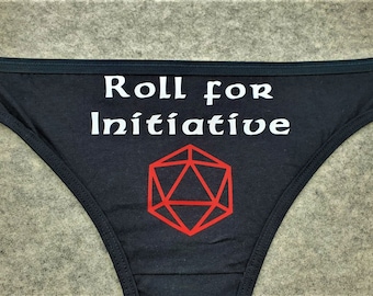 Roll for Initiative Nerdy Dice Underwear, Dainty & Dangerous Panties, Cast a Spell on Your Significant Other, Sizes Available From Small-2XL