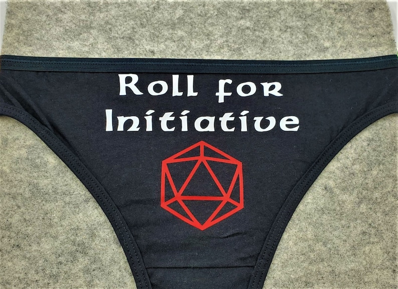 Roll for Initiative Nerdy Dice Underwear, Dainty & Dangerous Panties, Cast a Spell on Your Significant Other, Sizes Available From Small-2XL 