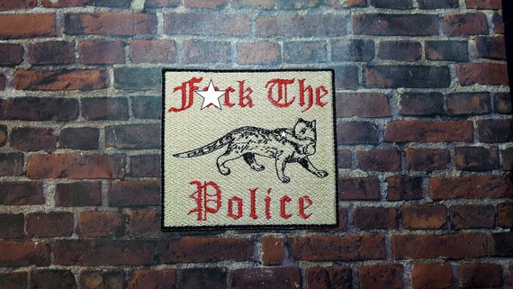 F*ck the Police Kitty Patch Fully Embroidered, Historical Meme Badge, Funny Cat Emblem, Perfect Gift for Anarchists and Cat Lovers