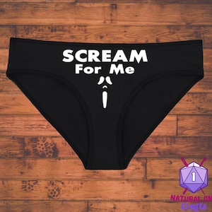Scream For Me Horror Movie Underwear, Gothic Dainty & Dangerous Panties, Great Halloween Lingerie, Multiple Sizes Available Small-2XL