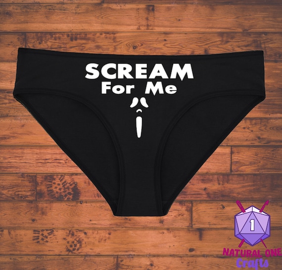 Scream For Me Horror Movie Underwear, Gothic Dainty & Dangerous Panties, Great Halloween Lingerie, Multiple Sizes Available Small-2XL