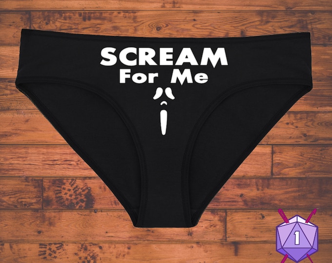 Scream For Me Horror Movie Underwear, Gothic Dainty & Dangerous Panties, Great Halloween Lingerie, Multiple Sizes Available Small-2XL
