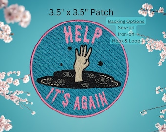 Help It's Again Fully Embroidered Morale Patch, DnD Emblem, Pastel Death Cleric Badge, Great for Cosplay, Perfect Gift for Nerd