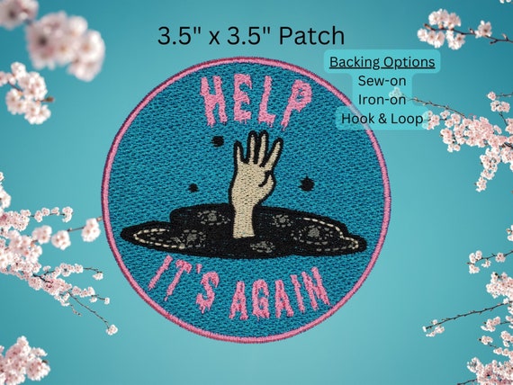 Help It's Again Fully Embroidered Morale Patch, DnD Emblem, Pastel Death Cleric Badge, Great for Cosplay, Perfect Gift for Nerd
