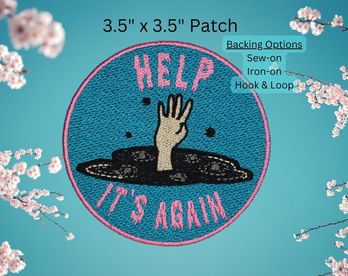 Help It's Again Fully Embroidered Morale Patch, DnD Emblem, Pastel Death Cleric Badge, Great for Cosplay, Perfect Gift for Nerd