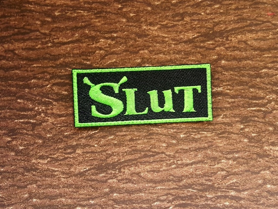 Ogre Slut Fully Embroidered Patch, 90s Meme Emblem, Silly Gaming Symbol, Perfect for Battle Vests or Jackets