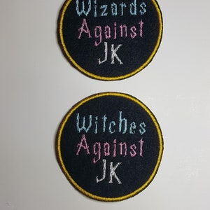 Witches/Wizards Against JK Patch Embroidered Trans Rights Badge Gay Pride Potter Fandom LGBTQ+ Representation
