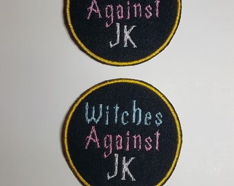 Witches/Wizards Against JK Patch Embroidered Trans Rights Badge Gay Pride Potter Fandom LGBTQ+ Representation