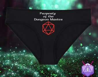 Property of the Dungeon Master Nerdy Underwear, Dainty & Dangerous Panties, Cast a Spell on Your Partner, Sizes Available From Small-2XL