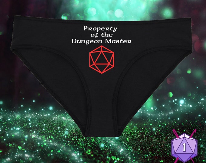 Property of the Dungeon Master Nerdy Underwear, Dainty & Dangerous Panties, Cast a Spell on Your Partner, Sizes Available From Small-2XL