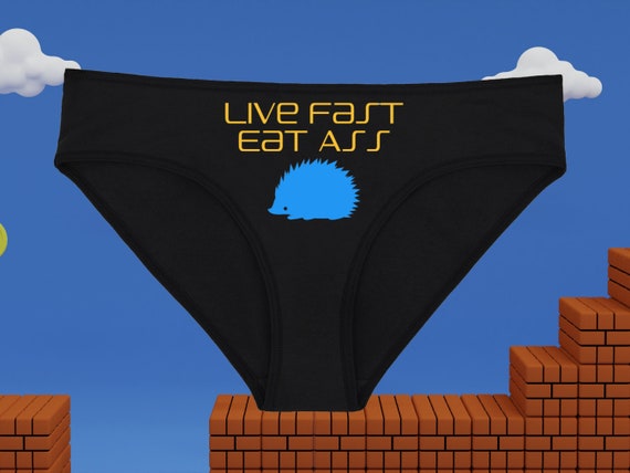 Live Fast Eat Ass Hedgehog Underwear, Dainty & Dangerous Panties, Cast a Spell on Your Significant Other, Sizes Available From Small-2XL