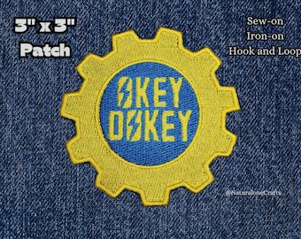 Okey Dokey Patch, Nuclear Apocalypse Gaming Morale Patch, Radiated Wasteland Survivor Label, Always Remember the Golden Rule