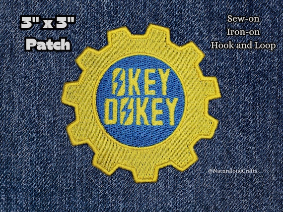 Okey Dokey Patch, Nuclear Apocalypse Gaming Morale Patch, Radiated Wasteland Survivor Label, Always Remember the Golden Rule