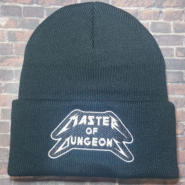 Master of Dungeons Beanie, Geek Fashion, DnD Hats, TTRPG Knitted Cap, Warm and Comfortable Clothing, Perfect Gift for Dungeon Masters