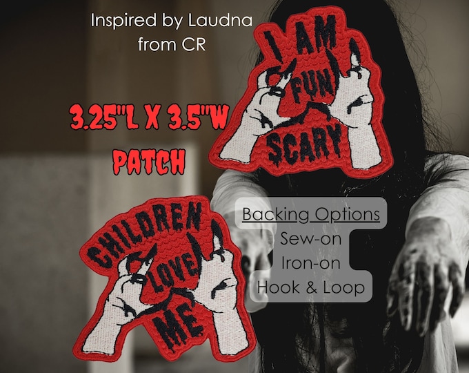 I'm Fun Scary/Children Love Me Fully Embroidered Morale Patch, DnD Emblem, Goth Warlock Badge, Great for Cosplay, Perfect Gift for Nerd