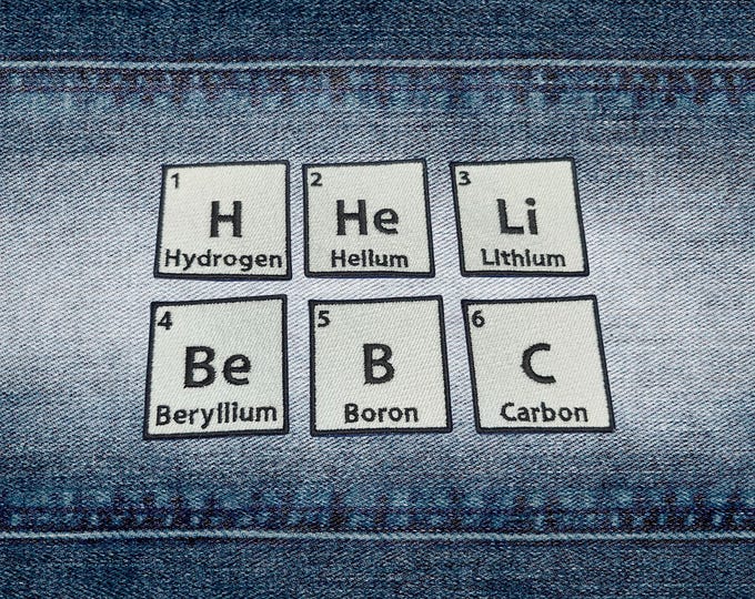 Custom Periodic Table Element Patch, Personalized Embroidered Badge