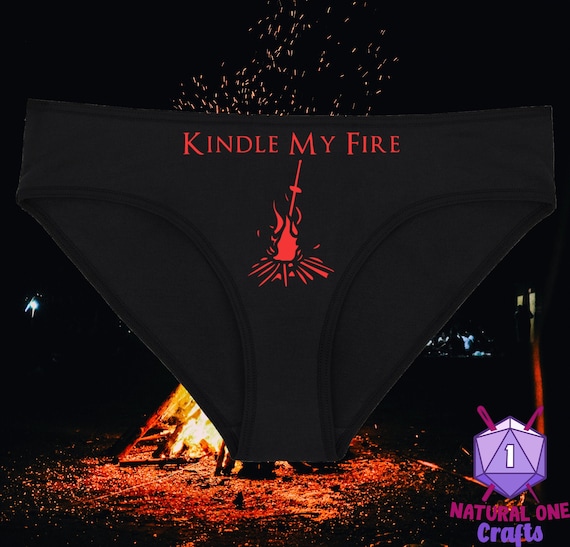 Kindle My Fire Video Game Underwear, Nerdy Dainty & Dangerous Panties, Dark Fantasy Lingerie, Multiple Sizes Available Small-2XL