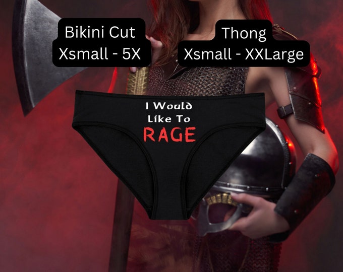 I Would Like to Rage CR Nerdy Underwear, Dainty & Dangerous Panties, DnD Show Perfect for Critter, Sizes Available From Small-2XL