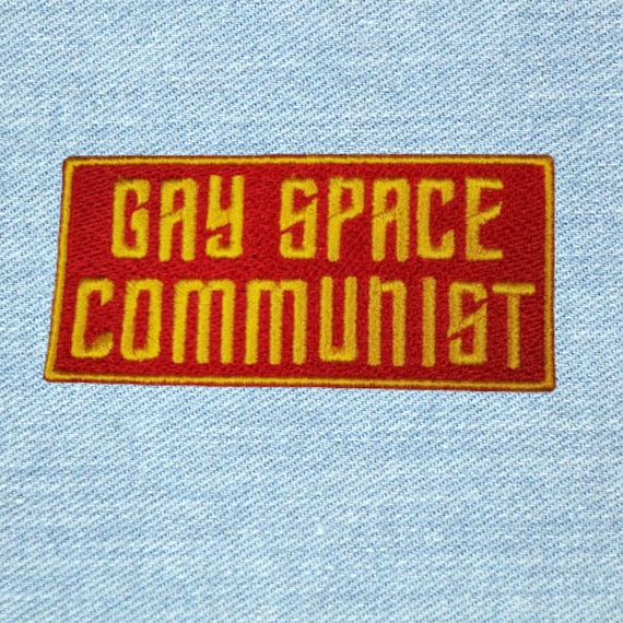 Gay Space Communist Patch Fully Embroidered, Pride Space Invader Badge, Gay Alien Conspiracy, Perfect Gift for LGBTQ+