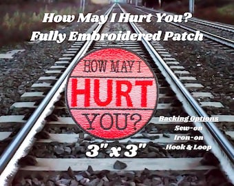 How May I Hurt You Aufnäher, DCC-inspirierter Aufnäher, Dungeon Crawling Train Dirigent Aufnäher, LitRPG-inspirierter Aufnäher