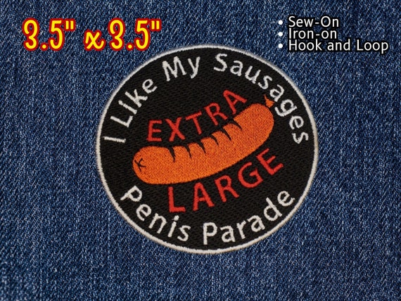 I Like My Sausages Extra Large Penis Parade Patch, DCC-Inspired Patch, Dungeon Crawling Cat Royalty Patch, LitRPG-Inspired Patch