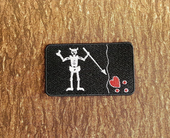 Blackbeard Flag Patch Fully Embroidered, OFMD-Inspired Patch, LGBTQ+ Pirate Patch, Jolly Roger Symbol