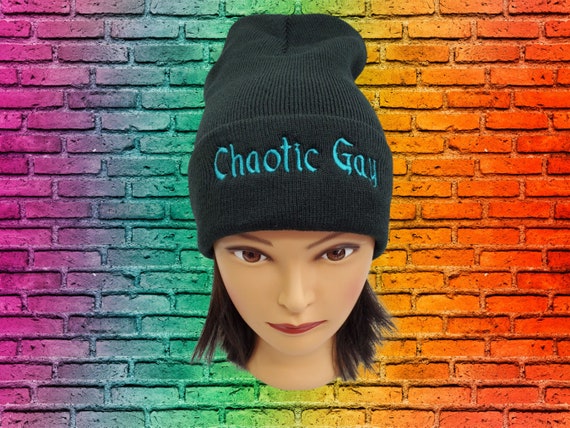 Chaotic Gay Beanie, Customizable, LGBTQIA+, Queer fashion