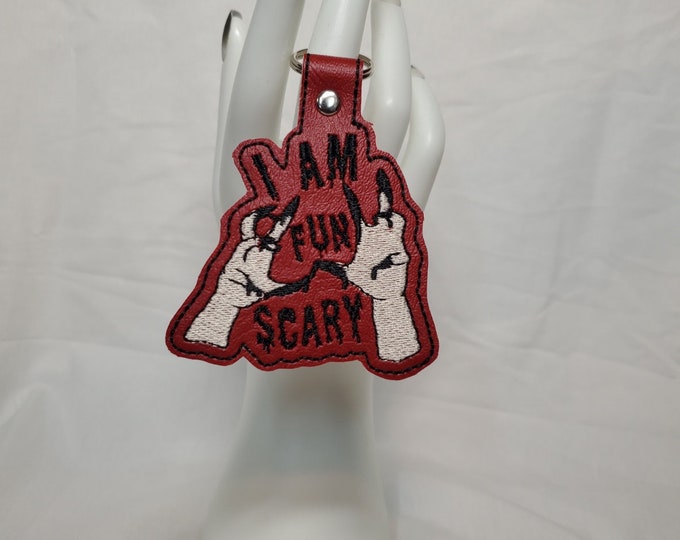 I'm Fun Scary Keychain, DnD Keyfob, Bog Witch Key Fob, Goth Warlock Accessory, Great for Cosplay, Perfect Gift for Goth Nerd